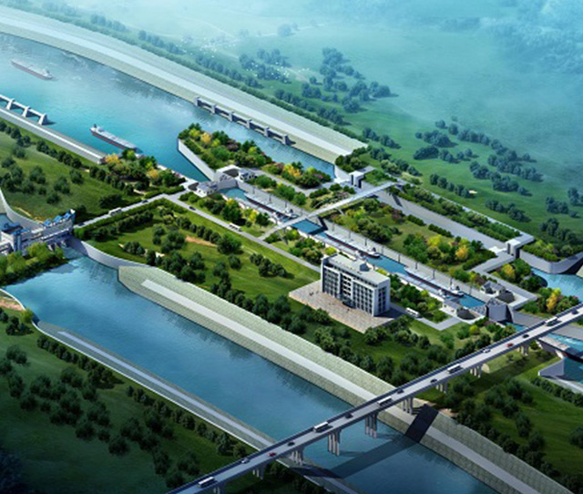 拟建东淝河船闸效果图